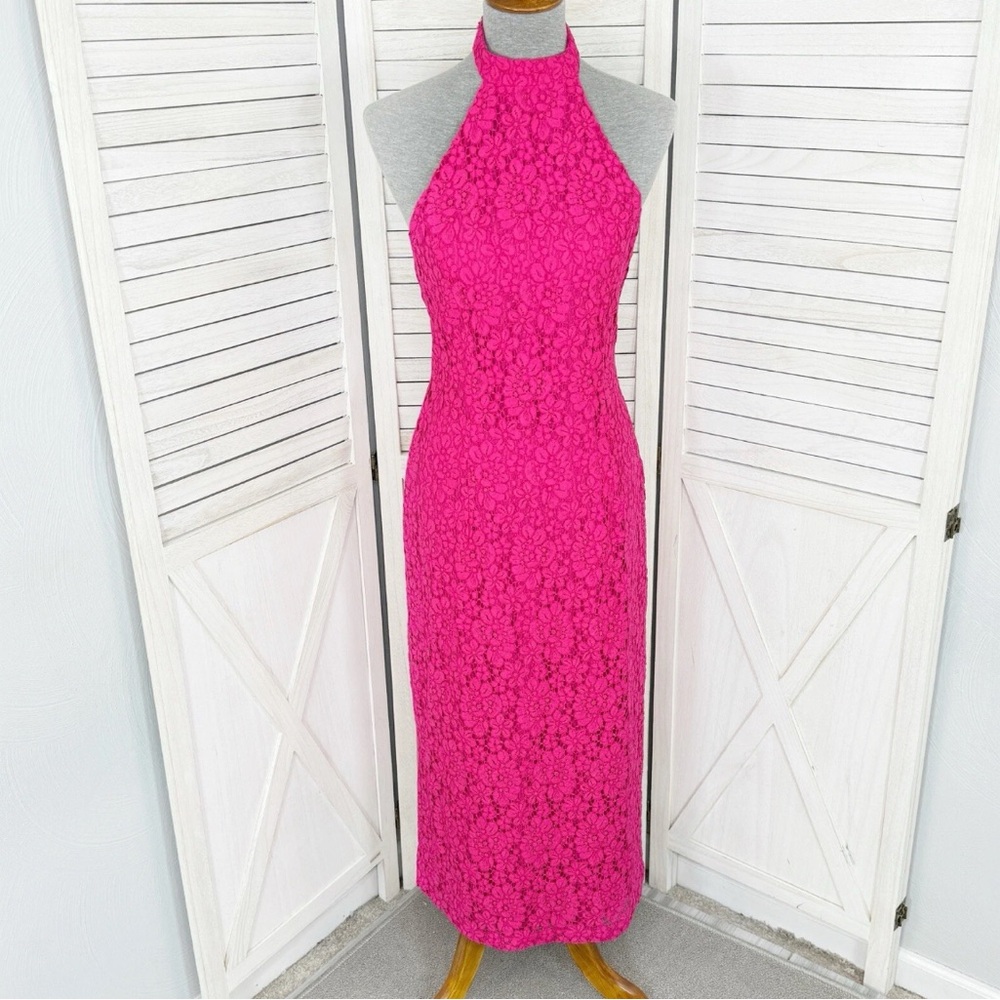 New with tags Zara Elegant Pink Halter Lace Dress